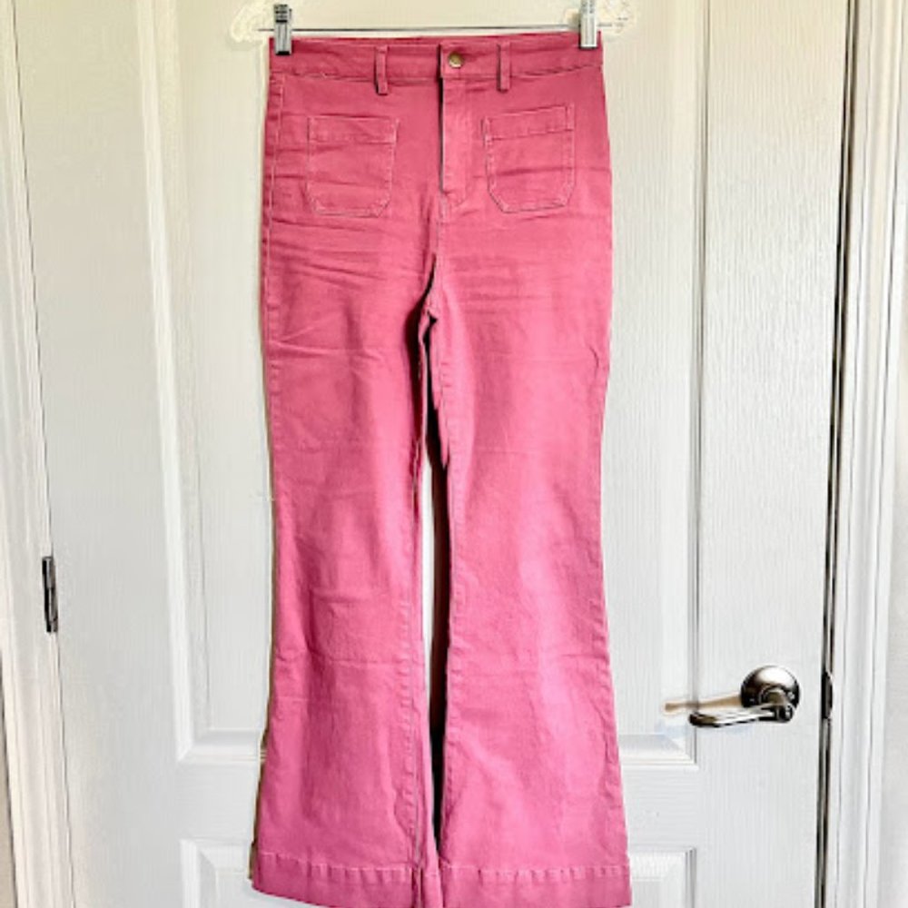 Girls Pink Flare Jeans
